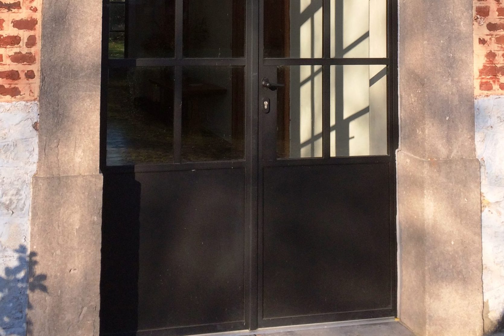 Porte d'entrée contemporaine en acier